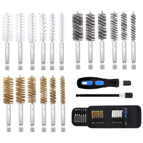 Sizoriruk 18er-Pack Bohrbürsten-Set mit, Bürste zum Reinigen Von Bohrmaschinen, 8-19 mm Reinigungsbürsten-Set mit 1/4 Sechskantschaft