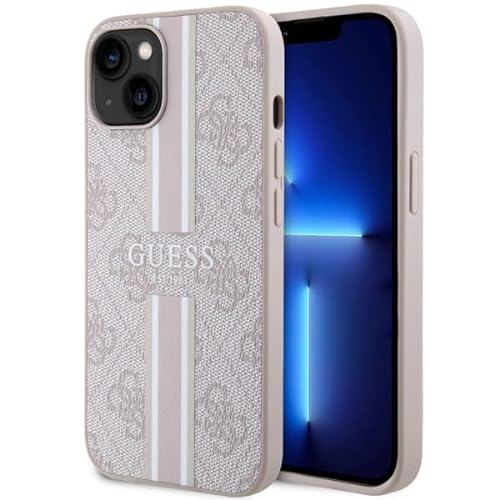 Guess GUHMP14SP4RPSP Hülle für iPhone 14 6,1" Rosa hardcase 4G Printed Stripes