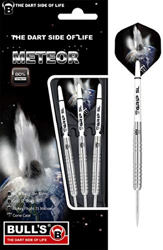 BULL'S Meteor Mt7 Steel Dart 24g, Silber/Weiß,