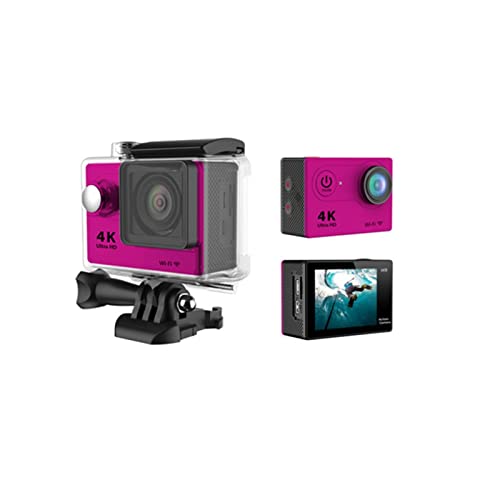 Ultra HD Unterwasserkamera H9R 12MP 2 Zoll LCD 30M wasserdicht 170D Fernbedienung Helm Fahrrad Videokamera Outdoor Sport Cam Für Sport(H9 0ption3,Rood)