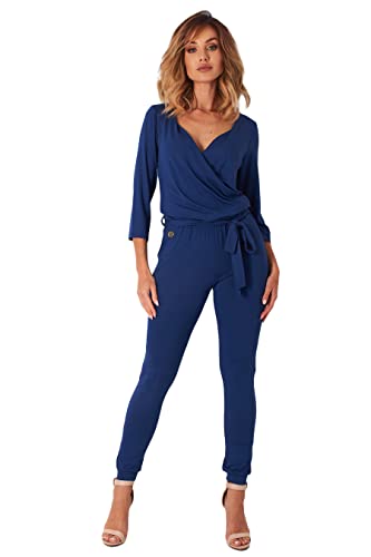 Lemoniade eleganter Jumpsuit in verschiedenen Varianten und Farben (M, Modell 2 Navy)