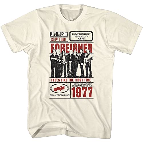 American Classics Foreigner 80er Jahre Band Live Tour Poster Erwachsene Kurzarm T-Shirts Grafik Tees, beige, XX-Large