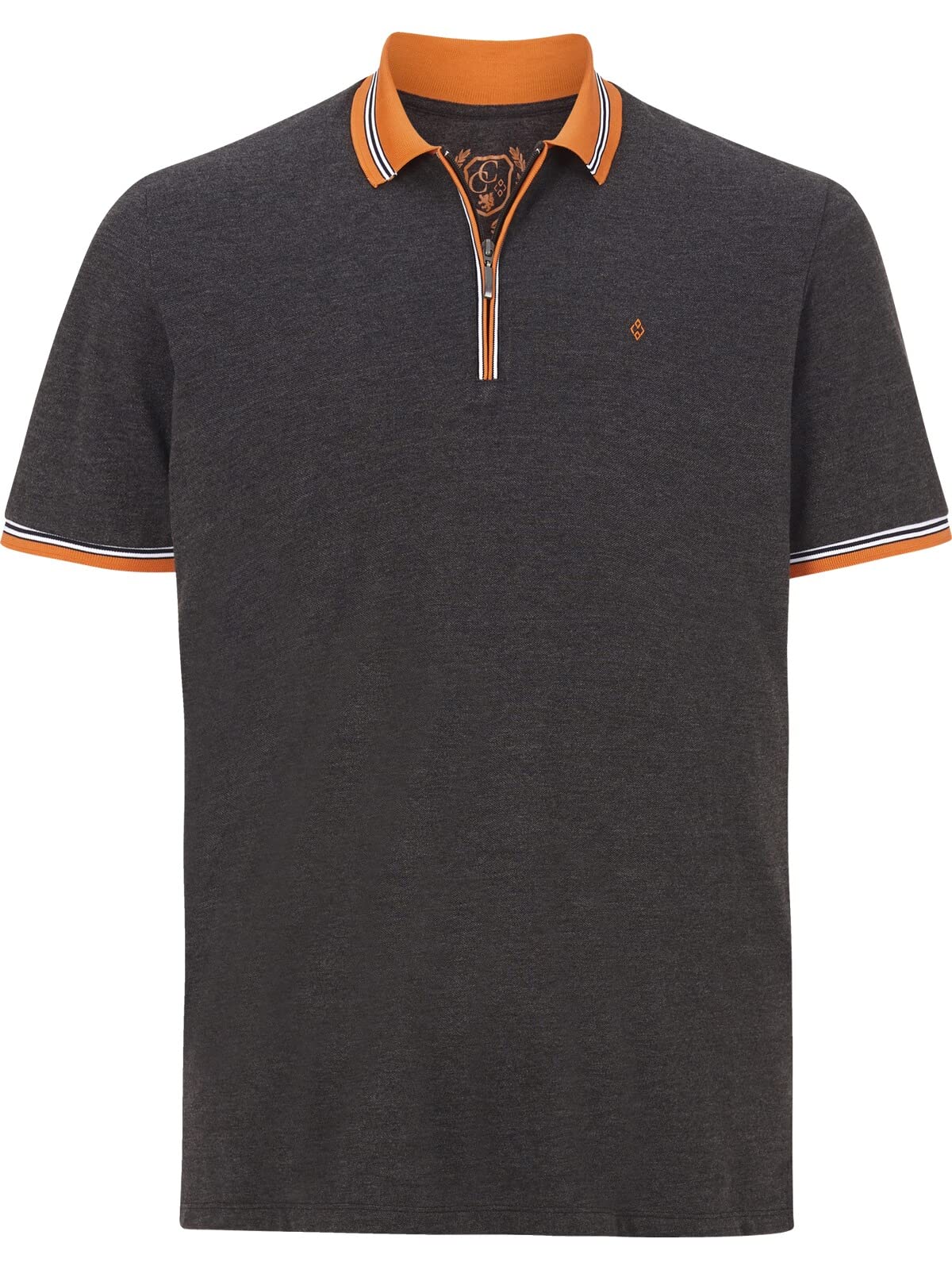 Charles Colby Herren Poloshirt Earl Pat dunkelgrau L - 52/54