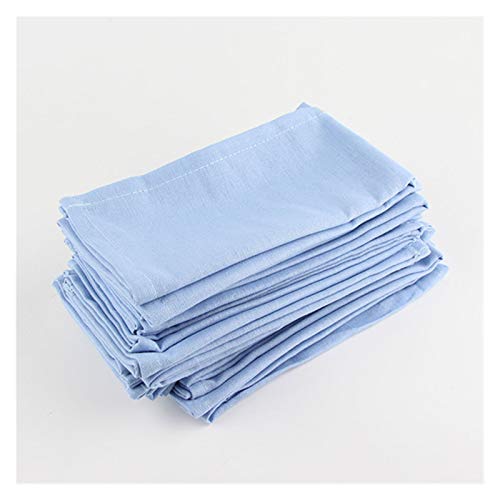 Wiederverwendbare Stoffservietten, Set von 12 Stück Tuch Servietten 40x40cm Baumwolle Leinen Servietten Tischsat Weiche Esstisch Servietten Matte Kinder Tisch Serviette Stoff(12 CJ006 4040Skyblue)