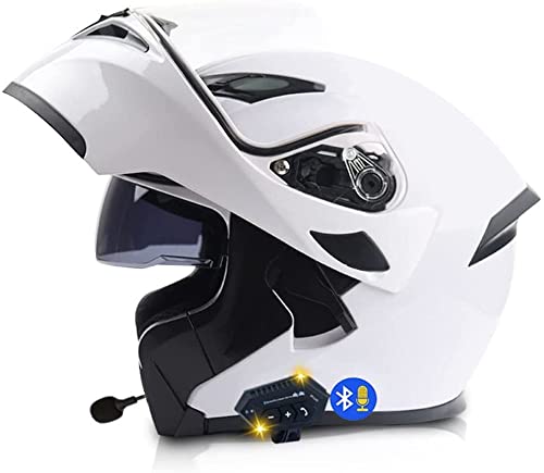 Klapphelm Motorradhelm,Bluetooth Integralhelm,Mit Doppelvisier, ECE Genehmigt,30m Bluetooth-Gegensprechanlage,Intelligente Geräuschunterdrückung,Wasserdicht,Ganzjährig Verfügbar