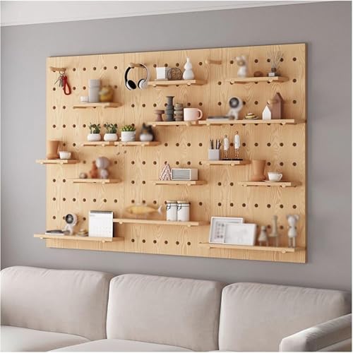 Stecktafel-Werkzeug-Organizer, Holzstecktafel, DIY-Aufbewahrungs- und Ausstellungstafeln, dekorative Wandhakenleiste, Stecktafel-Kombi-Set, für Küche, Arbeitszimmer, Garage, Braun, B