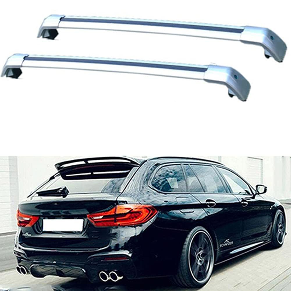 Auto Dachträger Dachreling für BMW 5-Series Touring Wagon 5-dr Estate G31 2017-2021, Dach Gepäckträger aus Aluminium,Silver