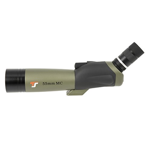 TS-Optics Zoom Spektiv 18-54x55 für Sportschützen Vogelbeobachtung mit Stativ und Tasche, mehrfach vollvergütete Optik spritzwasserdicht. Tssp55z