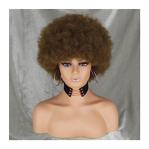 Perücken Afro-Perücken for schwarze Frauen, kurze lockige Afro-Perücke, federnd, riesige, flauschige Puff-Perücken, Premium-Synthetik for Cosplay und den Alltag Damenperücke (Color : 2)