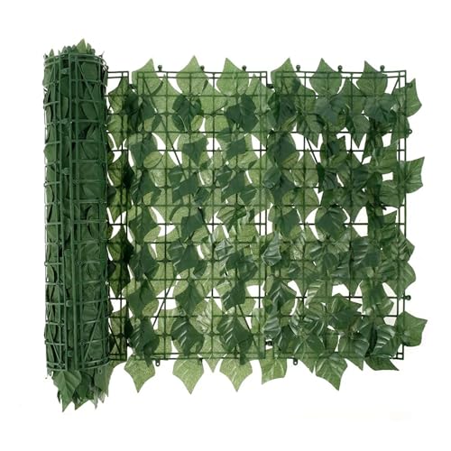 AMEEDA Balkon Sichtschutz 50 x 100 cm künstliche Efeu-Hecke, grüne Blätter, Zaunelemente, künstlicher Sichtschutz for Zuhause, Outdoor, Garten, Balkon, Dekoration(1pc 50CM x100cm)