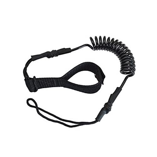 BFVAKBKYT Kajak Paddel Leine, Kajakpaddel, Sicherheitsseilverschluss, elastisches TPU, Anti-Verlust-Board, Flexible Leine, Outdoor-Bootszubehör for Boote, Schiffskanus, dehnbar, aufgerollt(Black)