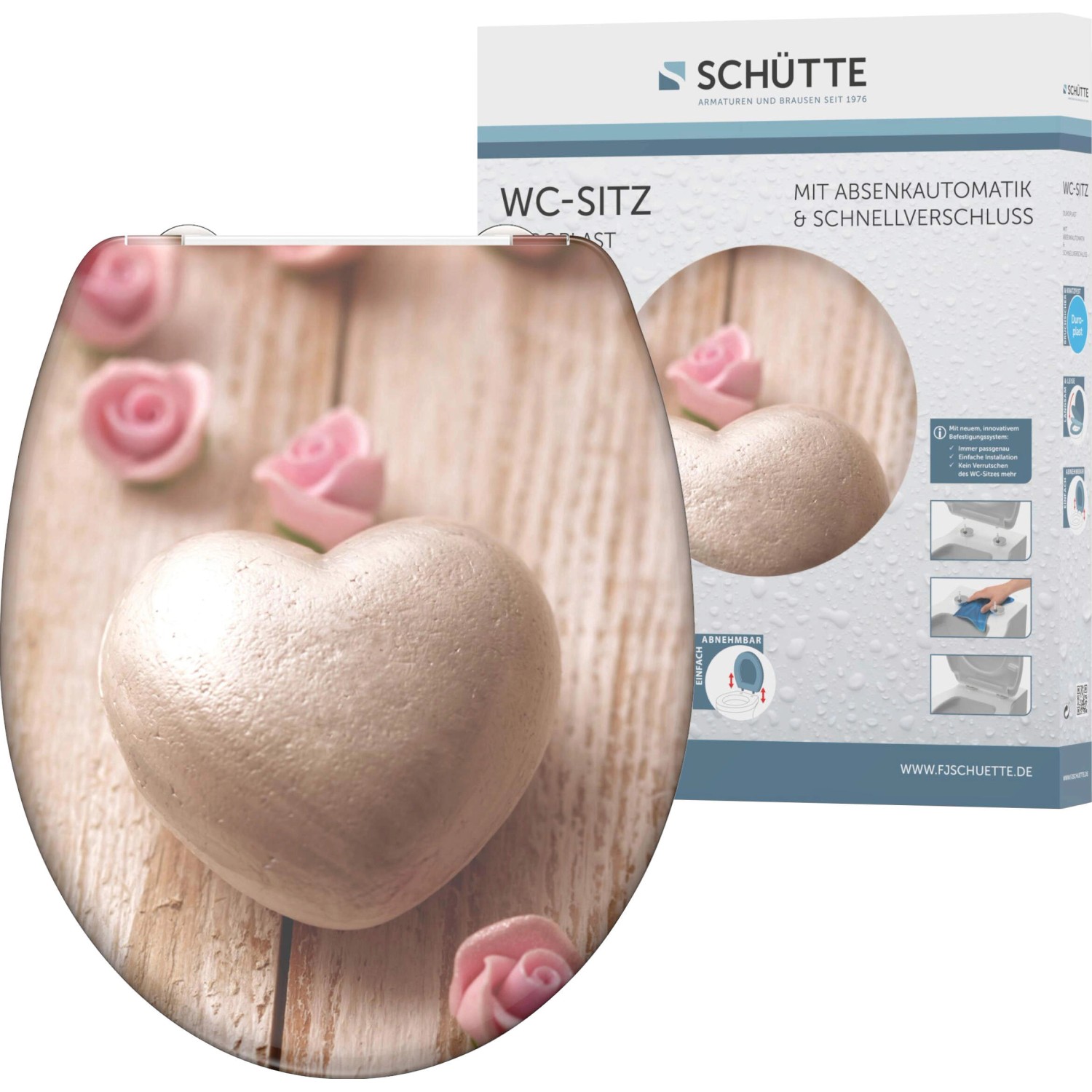 Schütte WC-Sitz Romantic Duroplast mit Absenkautomatik & Schnellverschluss