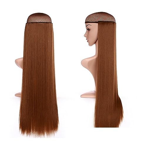 Clip-in-Haarverlängerungen Synthetische Haarverlängerung, 66 cm, hellblond, Clip-in-Haarverlängerung, langes, glattes, natürliches Ombre-Blond-Haarteil for Frauen Clip-in-Haarverlängerungen aus Echtha