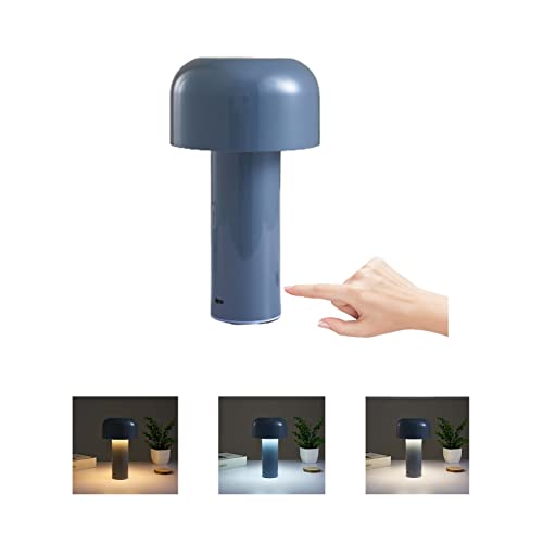 Mushroom Kabellose Tischlampe, Touch Dimmbar Pilz Lampe mit 3 Beleuchtungsmodi, LED Akku Tischleuchte, Dekorative Mushroom Lamp Aufladbar USB Tischleuchten für Schlafzimmer, Nachttisch, Kinderzimmer (