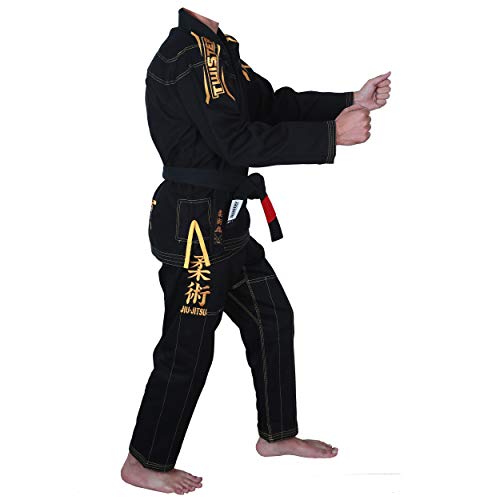 Twister Black Mamba Brazilian Jiu Jitsu Gi Vorgeschrumpfte Perlenwebart 475 g mit GI Bag (A1)