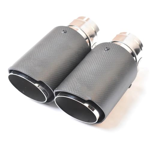 Auto Auspuffrohr 1PC Auto Auspuff Endrohr Matt Carbon Fiber Edelstahl Gerade Flansch Schalldämpfer Spitze Auto Auspuff Endrohr