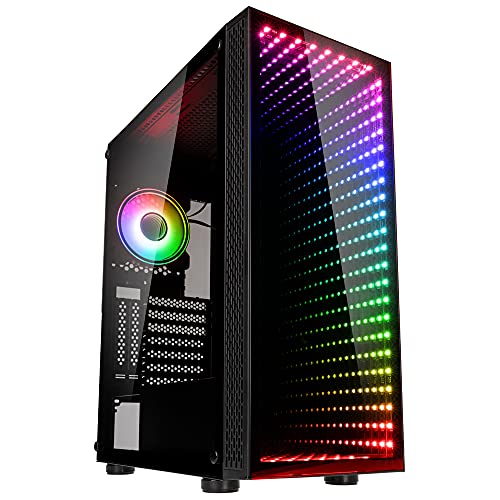 Kolink Void Rift PC Gehäuse Midi Tower Case mit ARGB-beleuchteter Front, Glas Gehäuse PC mit Vertikaler GPU-Einbau Möglich, Computer Gehäuse Gaming, Tempered Glass Case for PC, Computer Case ATX