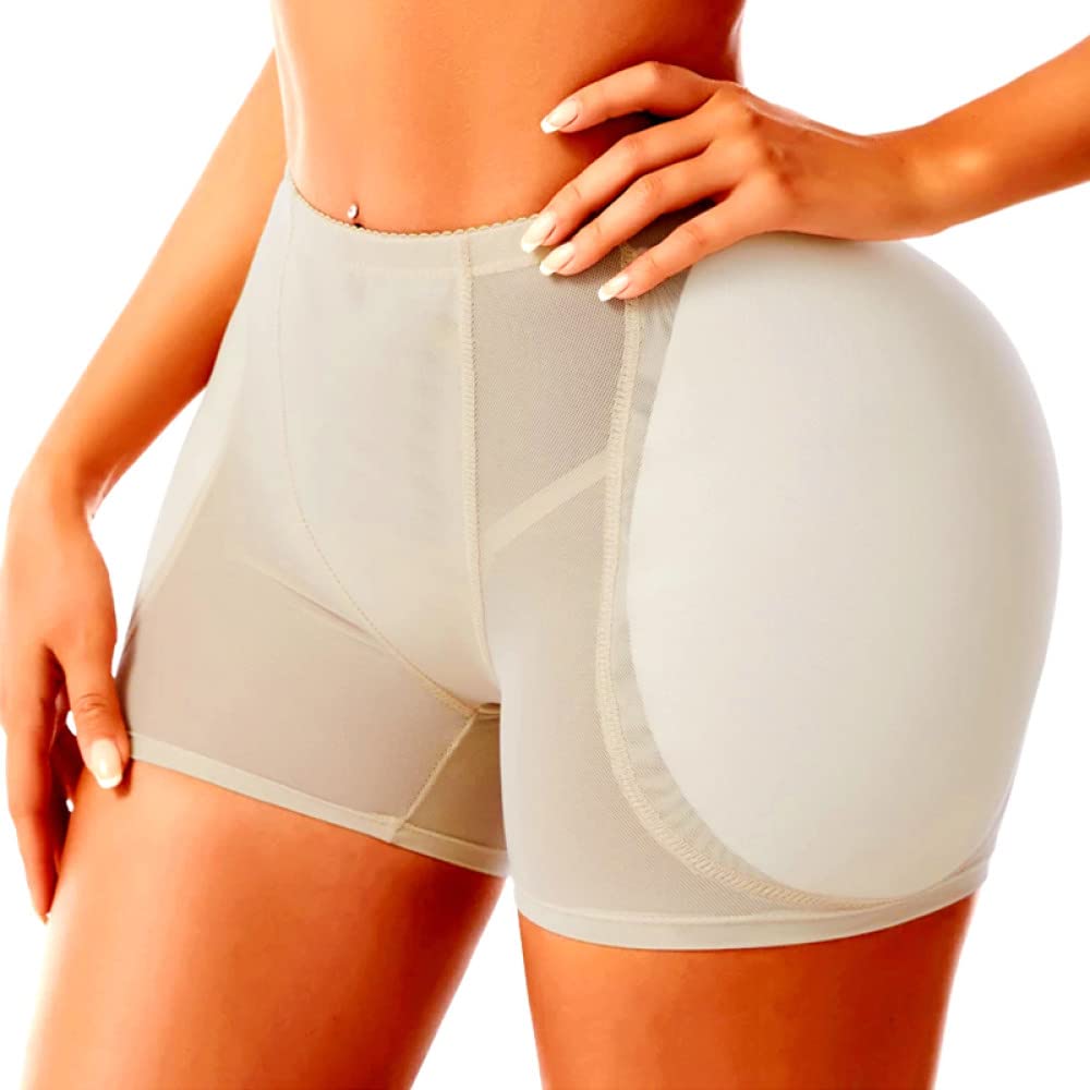 BANLUX Damen Po Push Up Unterhose - Fashion Padded Hip Enhancer Butt Lifter Shapewear Waist Trainer Body Shaper Unterwäsche Control Panties Gefälschtes Gesäß Sexy Dessous,Apricot,M