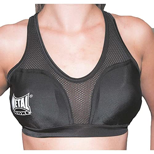 METAL BOXE Damen Schutz Bra Reggiseno protettivo, Schwarz, XL