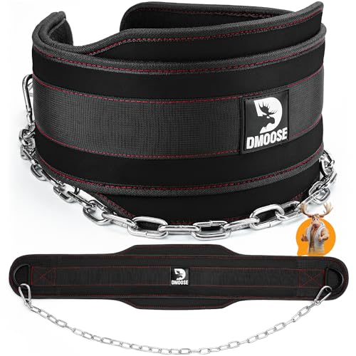 Premium Dip Gürtel mit Kette von DMoose Fitness - 36 "Heavy Duty Stahlkette - Maximieren Sie Ihre Gewichtheben & Bodybuilding Workouts mit Durable Dipping Belt