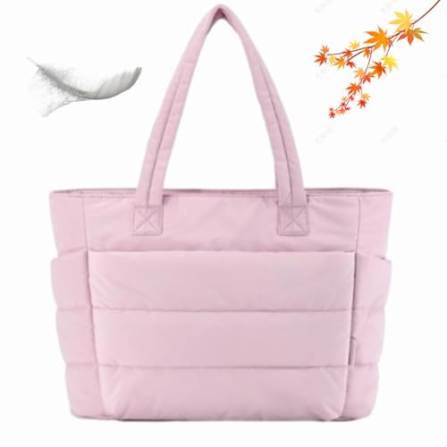 Leichte, bauschige Tragetasche für Damen, niedliche, leichte, bauschige Tragetasche mit Fächern, Schultertasche, Handtasche für Krankenschwestern, Reisen, Arbeit, rose, L, Reisetasche