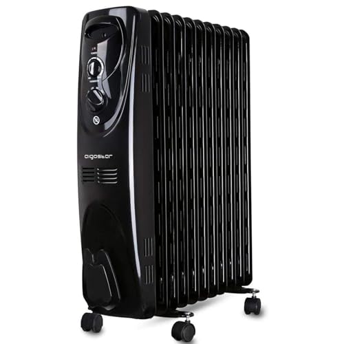 Aigostar Tummie 33JIE - ölradiator, 11 Lamellen Ölgefüllter Heizkörper, 2300 Watt Tragbar mit drei Heizstufen und Thermostatregelung. EINWEGVERPACKUNG.