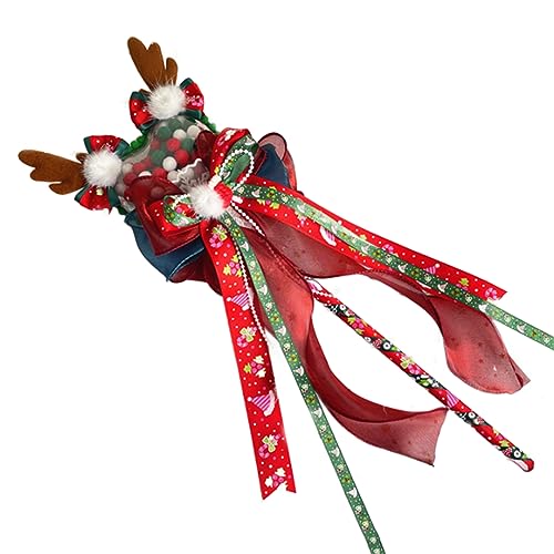 Weihnachtsmütze mit süßem Hirschgeweih, Lolitas, Haarspange, handgefertigt, Lolitas, Haarschmuck, niedliches Haar-Stirnband für Mädchen, Weihnachtshaarspange, handgefertigt, Weihnachts-Lolitas,