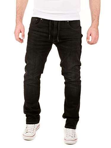 WOTEGA Noah - Slim Fit Stretch Sweatpants - Herren Jeans Jogger Pants - Denim Jogginghose Für Männer, Schwarz (Phantom Black 3R4205), W36/L30