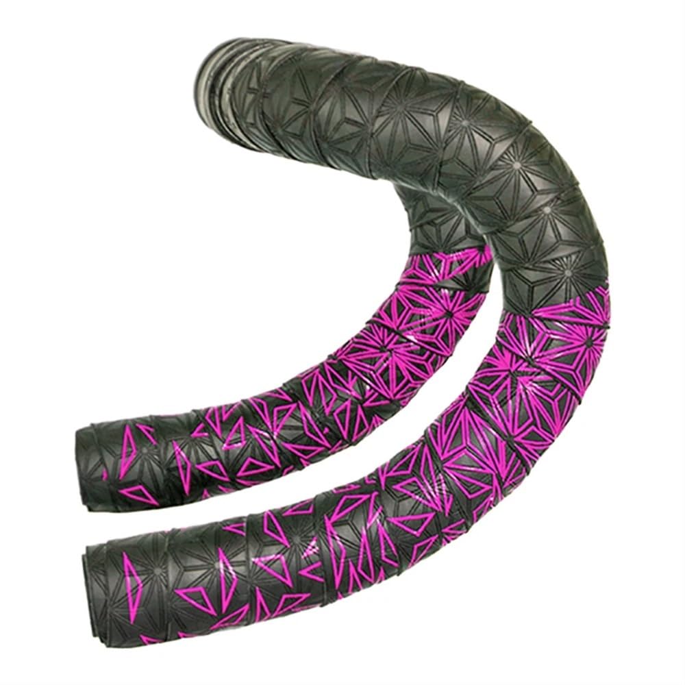 WANGBINGXING Lenkerband Rennrad Lenkerband Rutschfestes Fahrradlenkerband Stoßdämpfer Wasserdichtes PU-Lenkerband Rennradzubehör Handlebar Tape(Color:Pink printing)