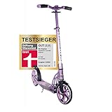 SIX DEGREES Aluminium Scooter mit Klappmechanismus u. Ständer, 205 mm, höhenverstellbar, GS-geprüft, lila, TESTSIEGER