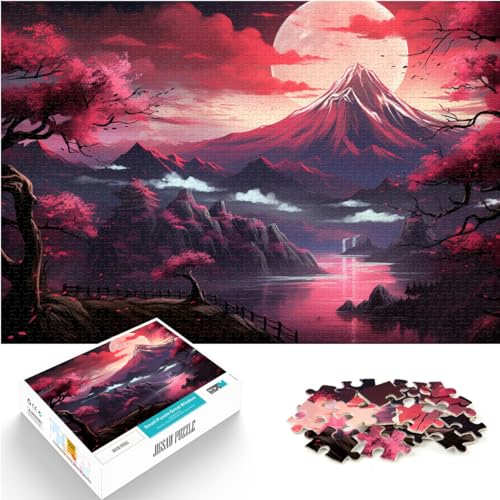 Spielgeschenk-Puzzle, japanische Kirschblüten-Landschaftskunst, Puzzles für Erwachsene, 1000 Puzzles, Familienspiele, Weihnachts- und Geburtstagsgeschenke, 1000 Teile (50 x 75 cm)