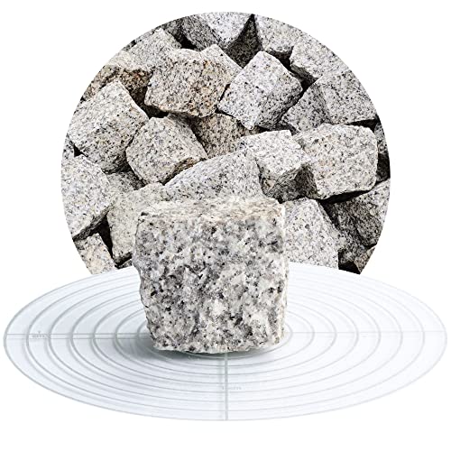 25 kg Granit Pflastersteine hellgrau 5x5x5cm