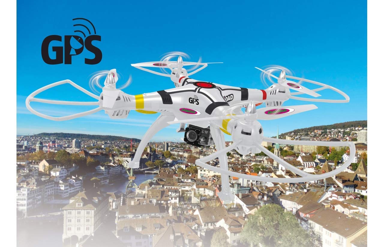 JAMARA 422026 Payload GPS Drone Altitude Full HD Wifi Coming Home, Quadrocopter, Drohne, Foto, Video, WiFi FPV Version mit HD Kamera, 350g Zuladung, ab 14 Jahre, automatische Höhenkontrolle, Weiß