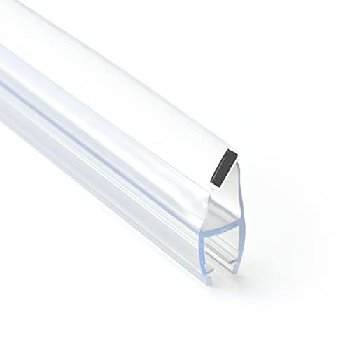 Seiletech.de Magnetdichtung UM01 | 2 m | Dichtung für 4mm 5mm 6mm Glastür | Transparent | Wasserabweisprofil | Duschabdichtung | Duschwand | mit Gummilippe | Schwallschutz | Duschdichtung