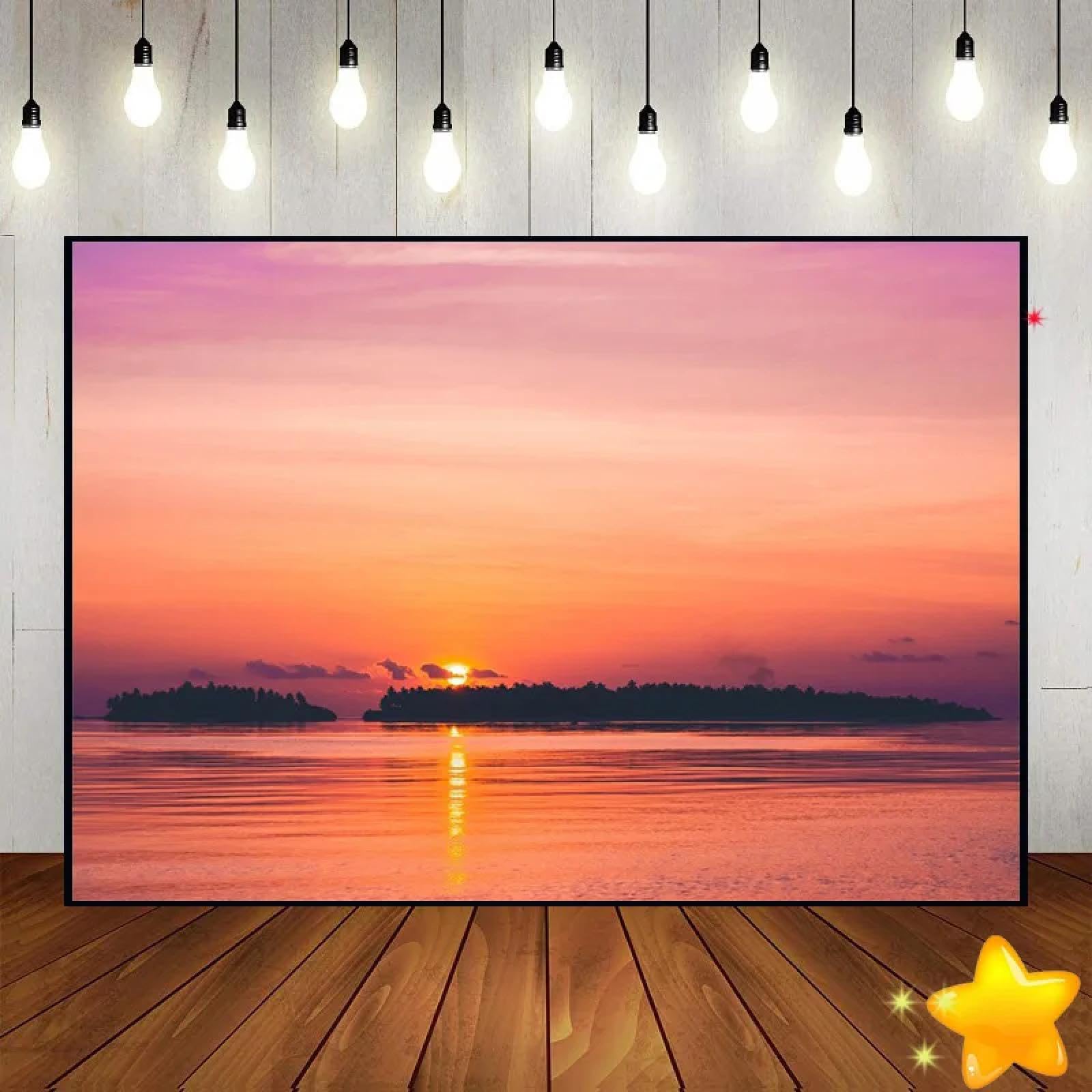 Sonnenaufgang Sonnenuntergang Täler Flüsse Schöne Landschaft Brillanz Hintergrundfotografie Dekoration Party Foto Dekoration Banner Studio 210X150cm