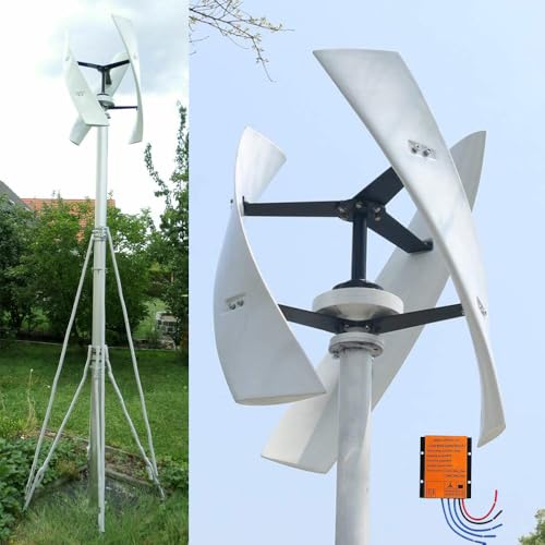 KX-ENERGIE 1000W 24V Vertical Windkraftanlage Helix-Magnetschwebachse Achse Windturbinengenerator Wind Turbine,24V Wind Generator mit Laderegler für den Garten im Freien (24, Volt)
