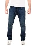 WOTEGA Herren Jeans Noah - Sweathose in Jeansoptik - Männer Jogg-Jeans Slim, Blau (Dress Blues 3R4024), W32/L36