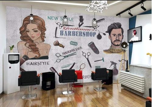 Stereoskopische Friseur Schönheit Shop Hintergrund 3D Tapete Poster Restaurant Schlafzimmer Wohnzimmer Sofa TV Dekorative Wand-150cm×105cm