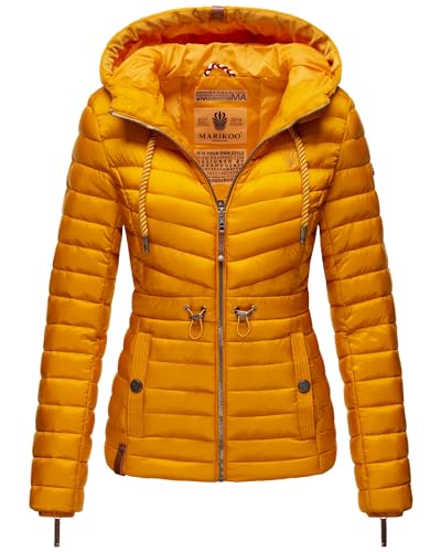 Marikoo Damen Übergangsjacke Stepp-Jacke mit Kapuze Aniyaa Yellow Gr. S