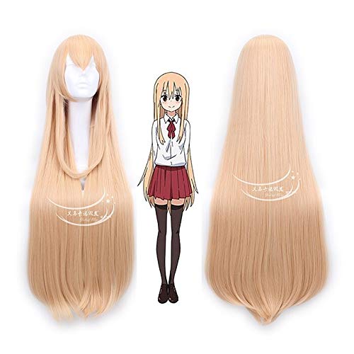 LINLINCD-Wig Anime Cosplay Himuto!Umaru-chan Perücke DOMA Umaru UMR 100 cm langes glattes Cosplay-Haar Pony Halloween-Rollenspiel