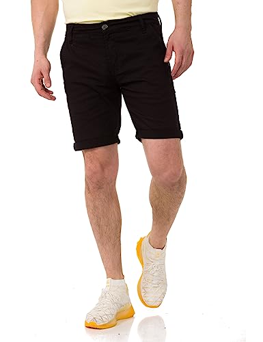 Cipo & Baxx Herren Shorts Chino Bermuda Kurzehose CK272 Schwarz W32