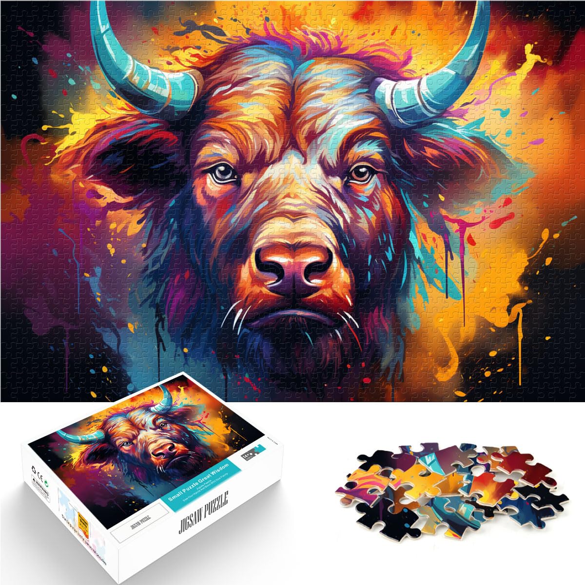 Spielzeug-Puzzle Buffalo Puzzles 1000-teiliges Holzpuzzle, jedes Teil ist einzigartig – anspruchsvolles, unterhaltsames Spiel für die ganze Familie, 1000 Teile (50 x 75 cm)