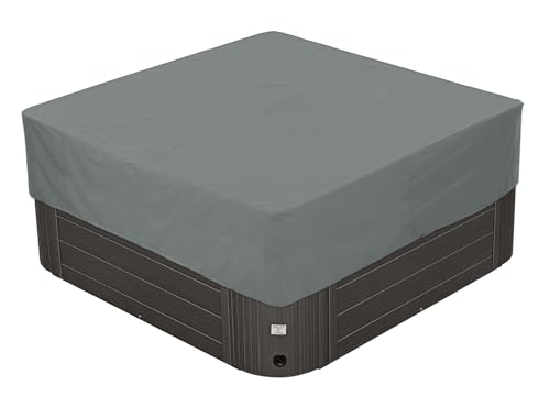 BaCover Outdoor Whirlpool-Abdeckung, 210D Oxford Garten Wasserdicht Staubdicht UV-geschützt Poolabdeckung Quadrat Spa Abdeckung,Grau,239x239x50cm