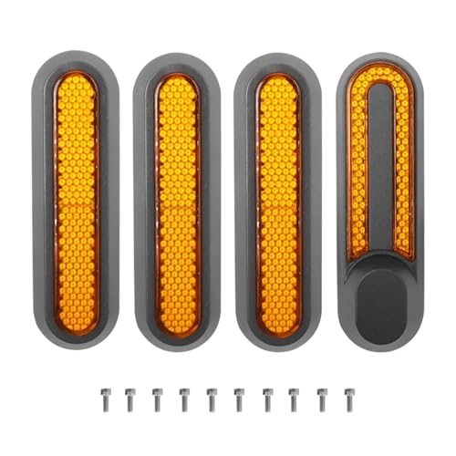 Jodriva Schutzschale for die vordere und hintere Radabdeckung, for Xiaomi, Elektroroller Pro 2/1s/M365 Pro, Sicherheits-Reflexrohr, Nachtreflektorteile Radabdeckung für Elektroroller(Yellow Sets)