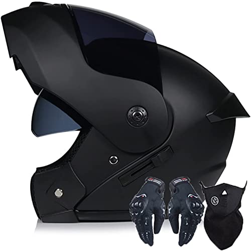 Damen Herren Motorradhelm Klapphelm Modularer Motorrad-Scooter-Integralhelm,Hochklappbarer Motorradhelm Mit Doppelvisier Sturzhelm,DOT/ECE-Zertifiziert (Color : C, Größe : L=59-60cm)