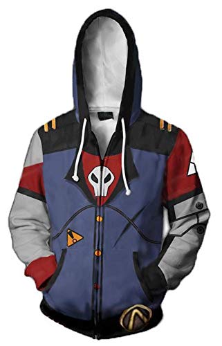 QYIFIRST Mantel Übergangsjacke Grenz Cosplay Kostüm Freizeitjacke Sweatjacke Ladies Unisex Anime 3D Druck Sweat Jacket Blau-B XXL (Chest 116cm)