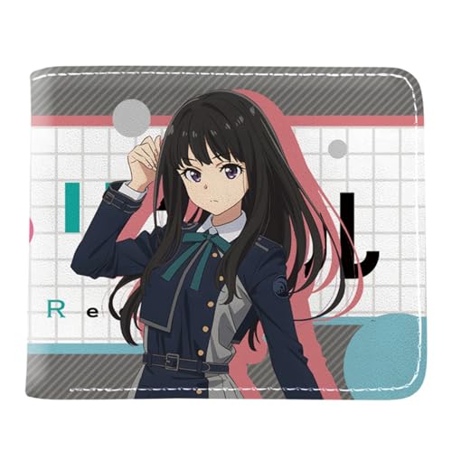 Lycor-is Reco-il Kartenetui Anime, Cartoon-Münztasche Kleine Geldbörse, PU Leather Geldbörse Brieftasche Wallet(Color:Multicolor 2)