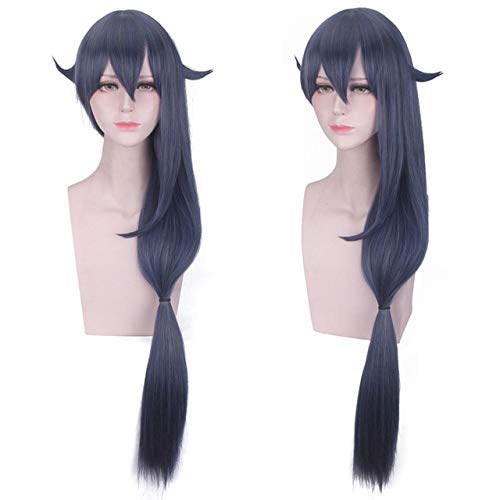 LINLINCD-Honkai Impact 3 Cosplay Wig Bronya Zaychik Kiana Kaslana Fuka Yae Sakura Theresa Apocalypse Braiding Ponytails Long Fake Hair mix silver pink dark blue