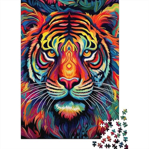 Art Bunte Katzen-Puzzles für Erwachsene und Jugendliche, 1000 Teile, für Erwachsene, schwierige Puzzles, Geburtstagsgeschenk, Geschenke für Erwachsene (Größe 75x50cm)