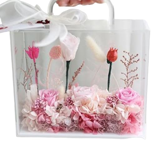 Transparente Blumenverpackungstasche mit Griff, praktische Tasche für Einkaufen und Dusche, Geschenkverpackung